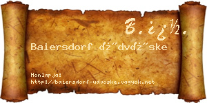 Baiersdorf Üdvöske névjegykártya